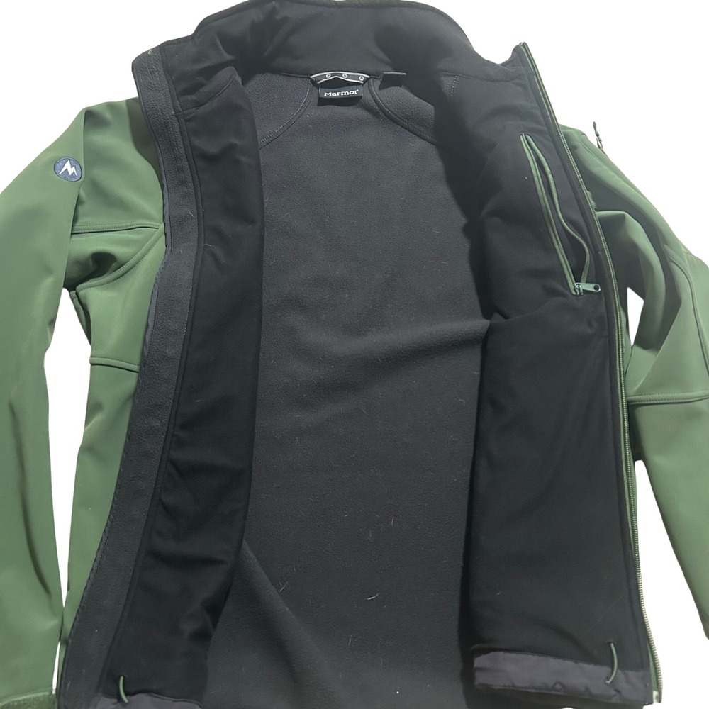 Marmot Mens Green Softshell Fleece Lined Full Zip Jacket Y80190 Size Medium - Picture 5 of 8